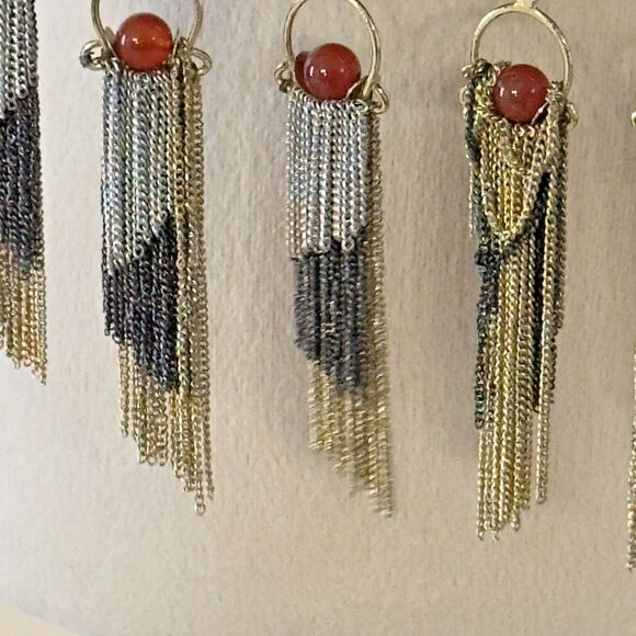 Love Binetti Diego Metal Brass Stud Clutch Bag Mini Purse Butterfly Coral Tassel - Picture 7 of 16